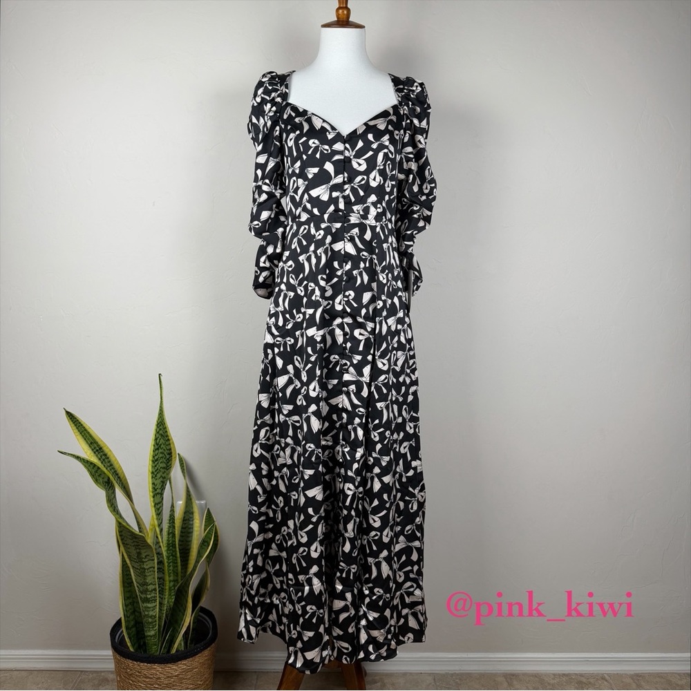 For Love & Lemons Angelica Bow Print Maxi Dress